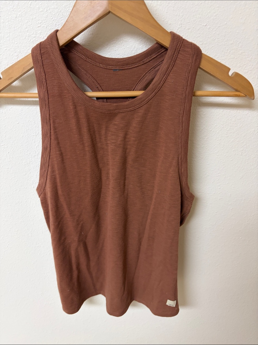 Ribbed Scoop Neck Tank Top in Chocolate Brown fits women’s size M (no size tag)